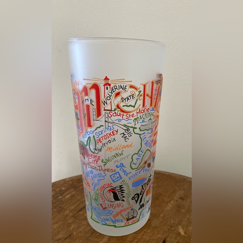 Cat Studio 15 oz colorful state-themed frosted glasses set of 3 - Picture 8 of 12